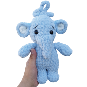 Plush Elephant in Pastel Blue
